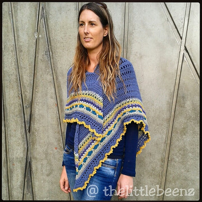 Colorful Striped Triangle Shawl Crochet Pattern