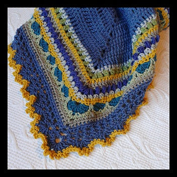 Colorful Striped Triangle Shawl Crochet Pattern
