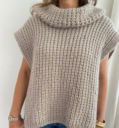 Chunky Turtleneck Poncho Knitting Pattern