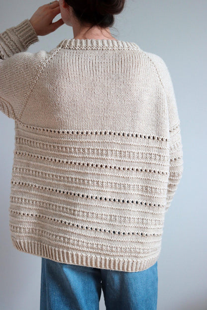 Worsted-Weight Raglan Sweater Knitting Pattern