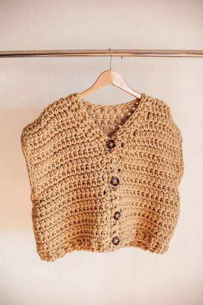 Canvas Chunky Button Vest Crochet Pattern