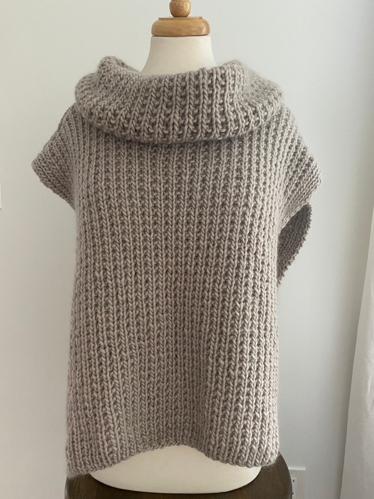 Chunky Turtleneck Poncho Knitting Pattern