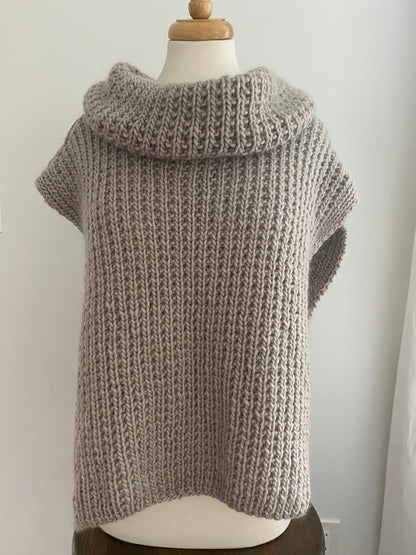 Chunky Turtleneck Poncho Knitting Pattern