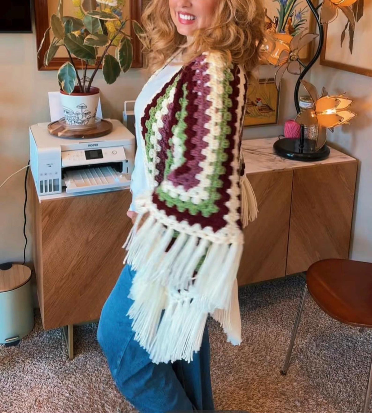 Granny Square Shawl Crochet Pattern
