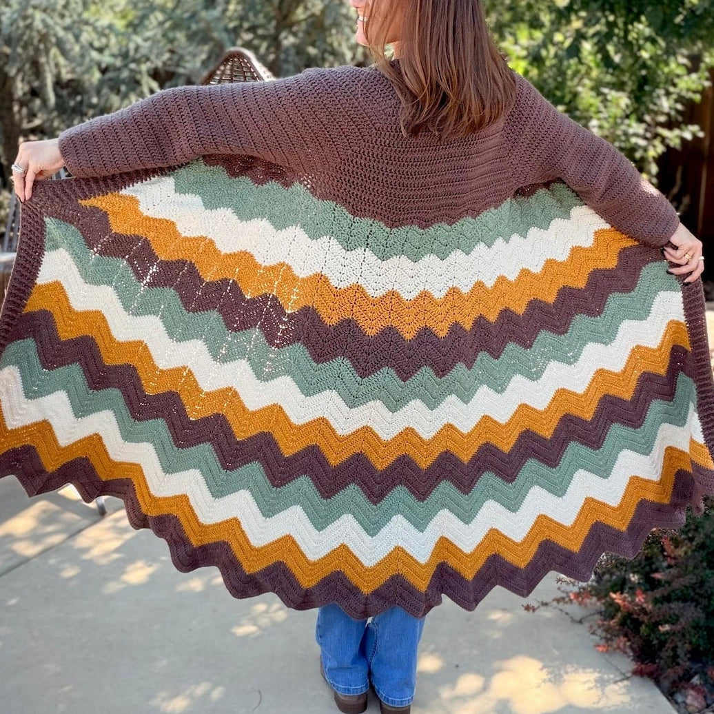 Bonfire Blanket Cardigan Crochet Pattern