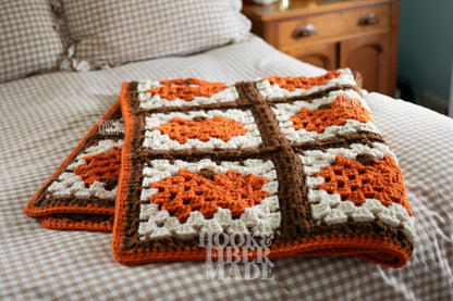 Pumpkin Granny Square Blanket Crochet Pattern