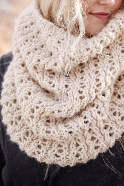 Lacy Cowl Scarf Knitting Pattern
