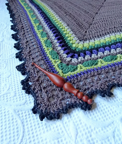 Colorful Striped Triangle Shawl Crochet Pattern