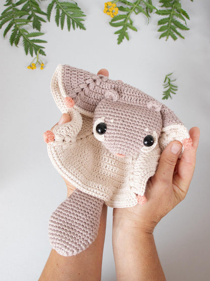Flying Squirrel Hazel Snuggler Crochet Pattern