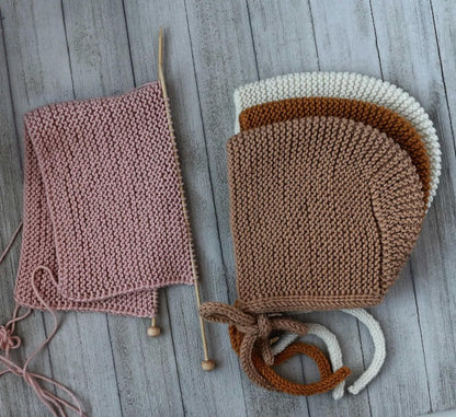 Easy  Baby Bonnet Knitting Pattern