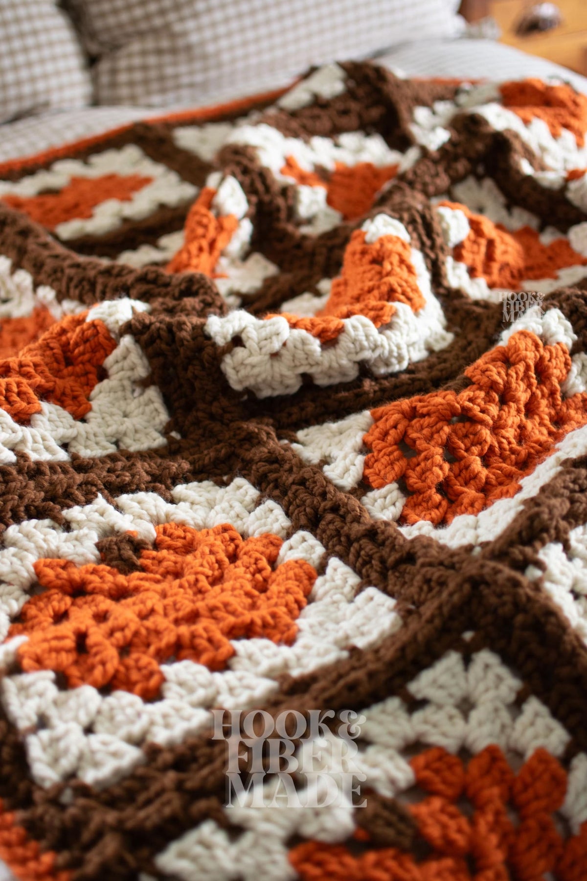 Pumpkin Granny Square Blanket Crochet Pattern