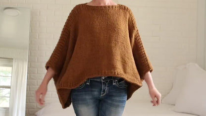 Rectangle Poncho Beginner Knitting Pattern